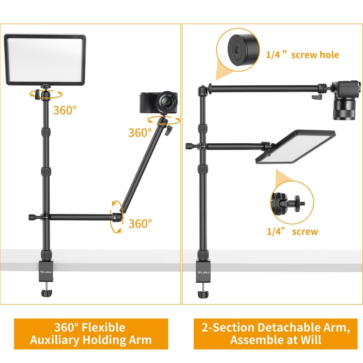 Ulanzi VIJIM LS11 C-Clamp Extension Arm Mount Live Desk Light Stand Kit - Stand by Ulanzi | Online Shopping South Africa | PMC Jewellery