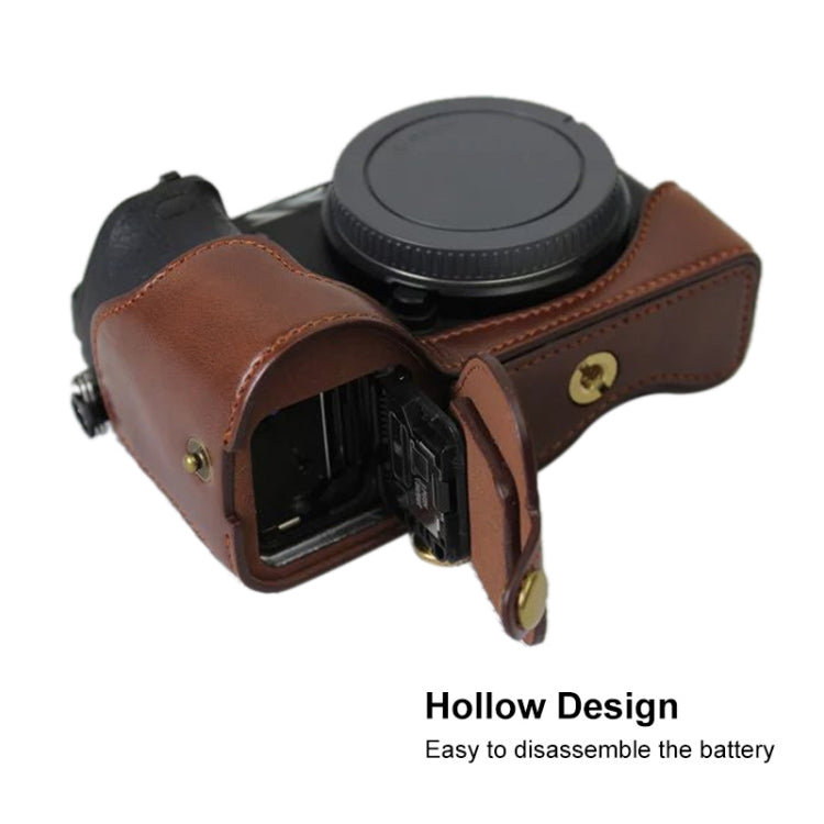 1/4 inch Thread PU Leather Camera Half Case Base for Sony ILCE-A6500 / A6500 (Black) - Half Case by PMC TechLife | Online Shopping South Africa | PMC TechLife | Buy Now Pay Later Mobicred