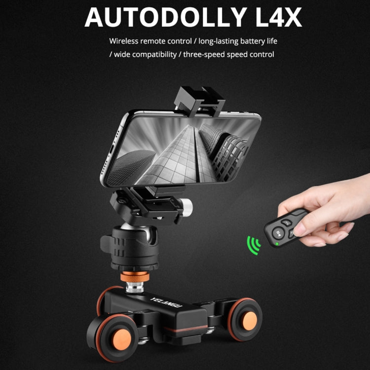 YELANGU L4X Camera Wheel Dolly + PC142 Phone Clamp with Remote, Load: 3kg - Camera Dolly by YELANGU | Online Shopping South Africa | PMC Jewellery