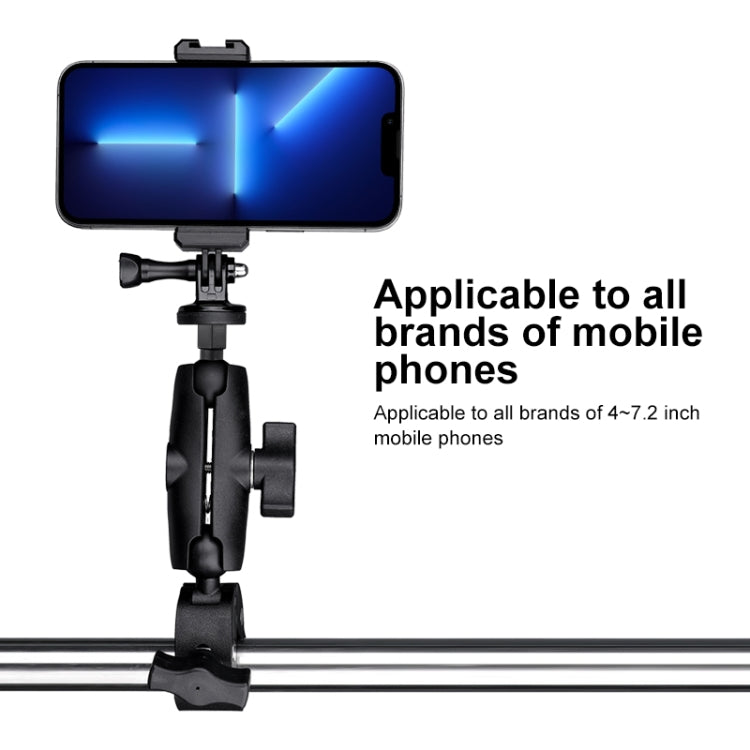 Extended Version 360 Rotation Adjustable Action Camera Bike Motorcycle Handlebar Holder (Black) - Bicycle Handlebar Mount by PMC TechLife | Online Shopping South Africa | PMC TechLife | Buy Now Pay Later Mobicred