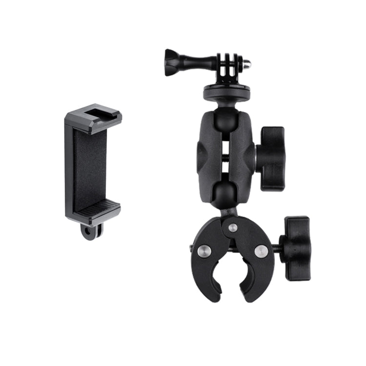 360 Rotation Adjustable Action Camera Clamp Plier Base Holder with Phone Clamp (Black) - Bicycle Handlebar Mount by PMC TechLife | Online Shopping South Africa | PMC TechLife | Buy Now Pay Later Mobicred