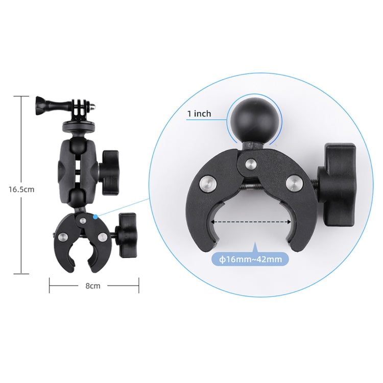 360 Rotation Adjustable Action Camera Clamp Plier Base Holder with Phone Clamp (Black) - Bicycle Handlebar Mount by PMC TechLife | Online Shopping South Africa | PMC TechLife | Buy Now Pay Later Mobicred