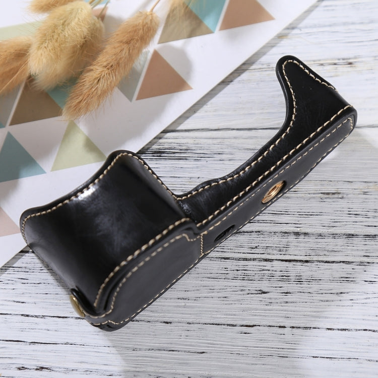 1/4 inch Thread PU Leather Camera Half Case Base for Sony Alpha 6100 / A6100(Black) - Half Case by PMC TechLife | Online Shopping South Africa | PMC TechLife | Buy Now Pay Later Mobicred