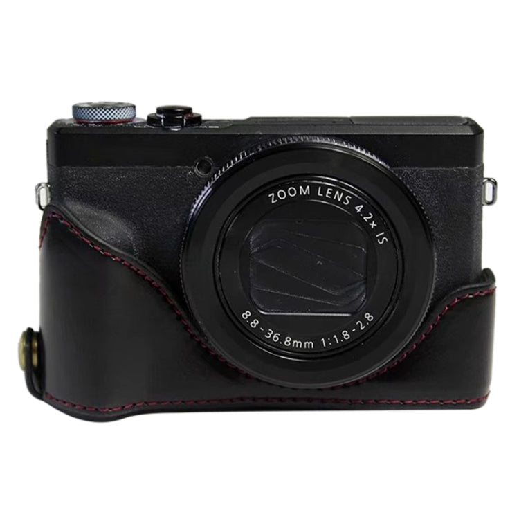 1/4 inch Thread PU Leather Camera Half Case Base for Canon G7 X Mark III / G7 X3 (Black) - Half Case by PMC TechLife | Online Shopping South Africa | PMC TechLife | Buy Now Pay Later Mobicred