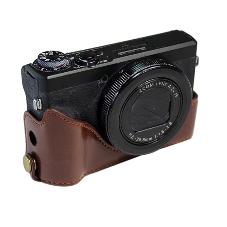 1/4 inch Thread PU Leather Camera Half Case Base for Canon G7 X Mark III / G7 X3 (Brown) - Half Case by PMC TechLife | Online Shopping South Africa | PMC TechLife | Buy Now Pay Later Mobicred