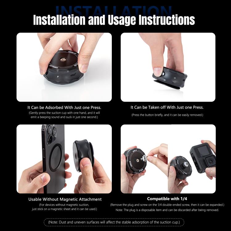 STARTRC Universal Electric Magnetic Suction Cup Mount (Black) - free shipping - PMC TechLife - Order now!