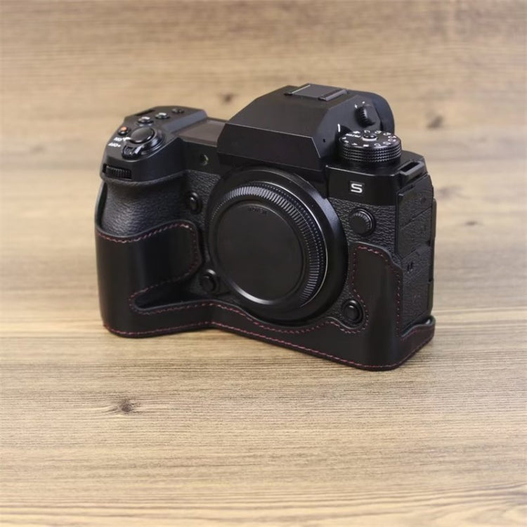 For Fujifilm XH2S 1/4 inch Thread PU Leather Camera Half Case Base (Brown) - Half Case by PMC TechLife | Online Shopping South Africa | PMC TechLife | Buy Now Pay Later Mobicred