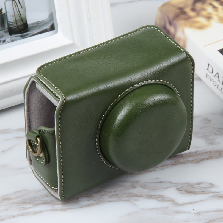For Sony ZV-1F Vlog Camera Full Body Magnetic Leather Camera Case Bag with Strap (Green) - Leather Bag by PMC TechLife | Online Shopping South Africa | PMC TechLife | Buy Now Pay Later Mobicred