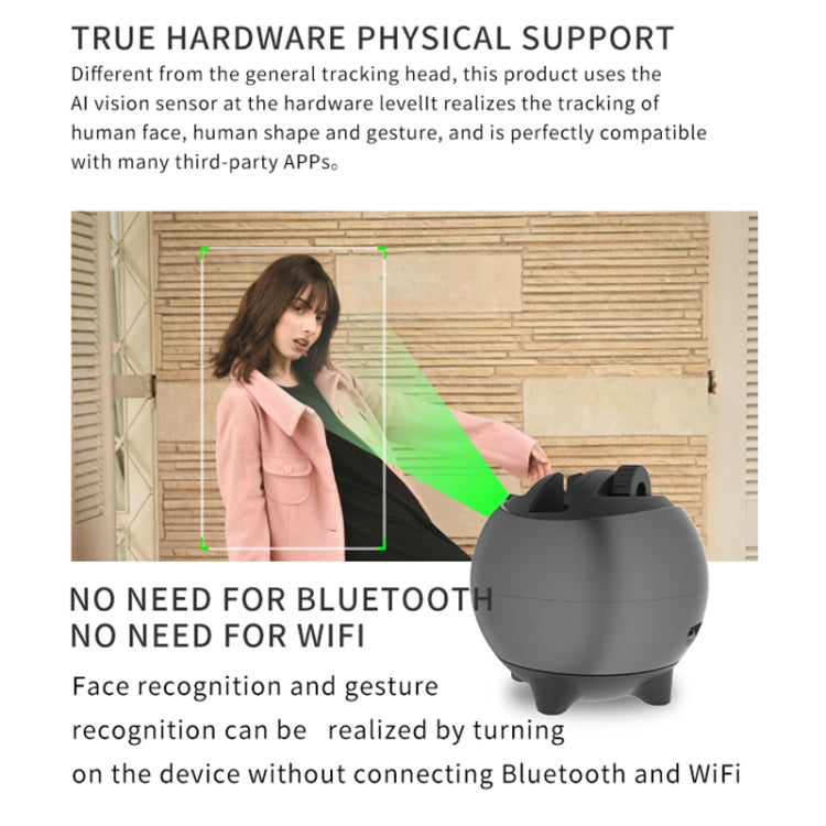 Q9 Al Gesture Recognition Two Axis Follow-up Cloud Platform(Gun Metal) - Tripod Heads by PMC TechLife | Online Shopping South Africa | PMC TechLife | Buy Now Pay Later Mobicred