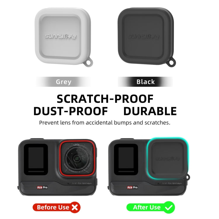 For Insta360 Ace / Ace Pro Sunnylife Silicone Lens Cap Protector Lens Cover (Grey) - Case & Bags by Sunnylife | Online Shopping South Africa | PMC TechLife