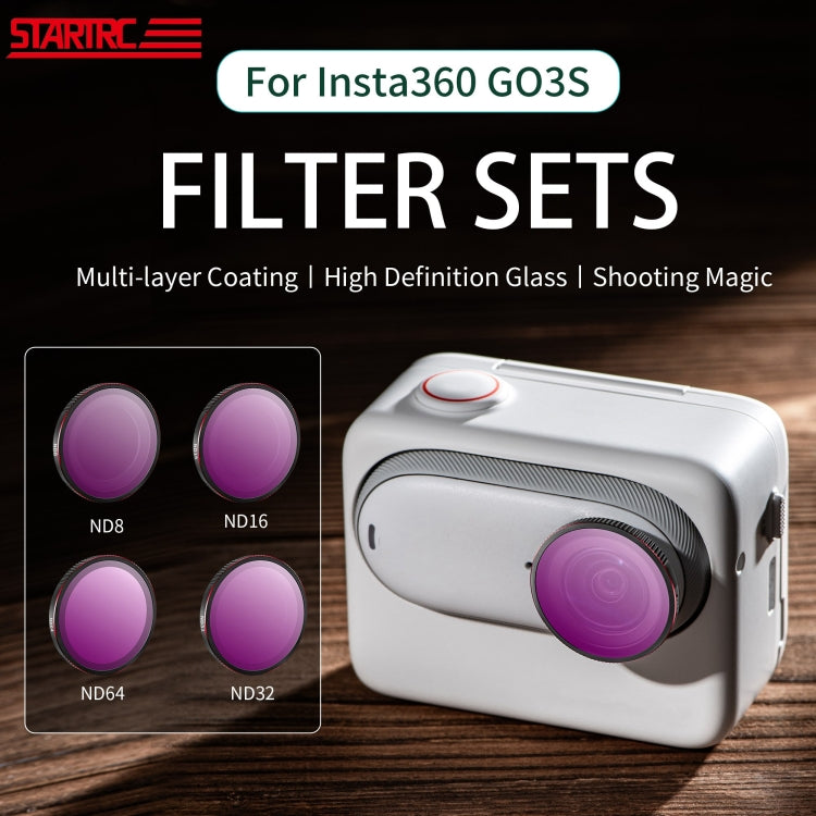 For Insta360 GO 3S STARTRC 4 in 1 ND8 ND16 ND32 ND64 Camera Lens Filter (Black Red) - free shipping - PMC TechLife - Order now!