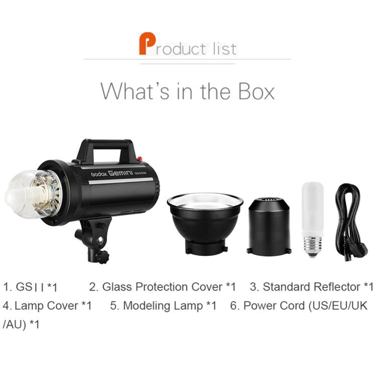 Godox Gemini GS400II Studio Flash Light 400Ws Bowens Mount Strobe Flash (UK Plug) - free shipping - PMC TechLife - Order now!