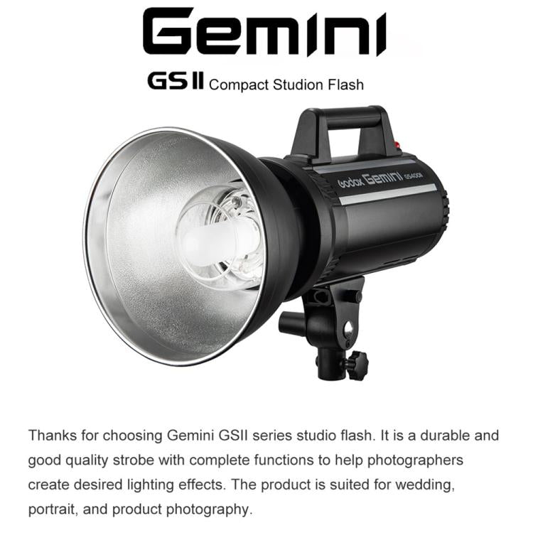 Godox Gemini GS200II Studio Flash Light 200Ws Bowens Mount Strobe Flash (EU Plug) - free shipping - PMC TechLife - Order now!