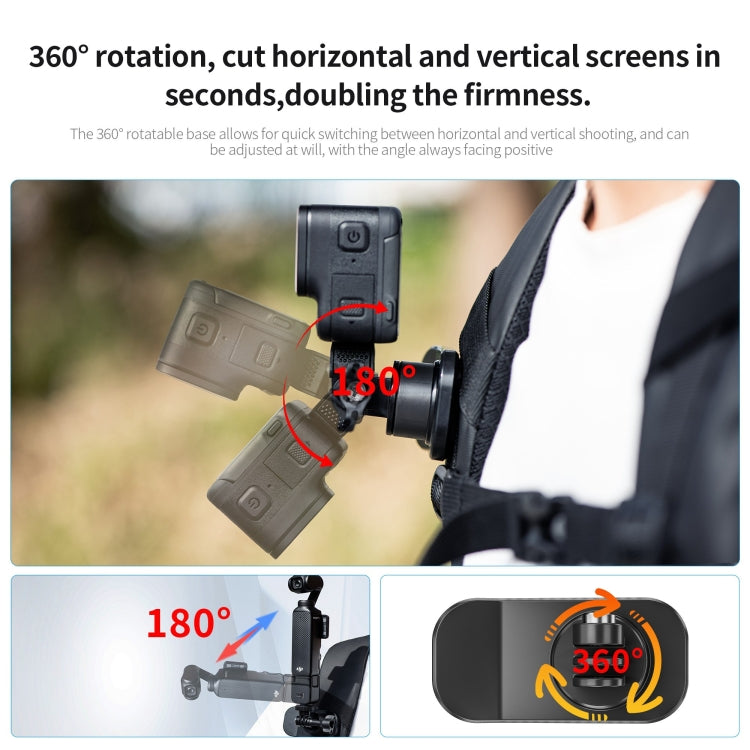 STARTRC 360 Degree Rotation Backpack Clip Magnetic Suction Mount (Black) - Case & Bags by STARTRC | Online Shopping South Africa | PMC TechLife | Buy Now Pay Later Mobicred