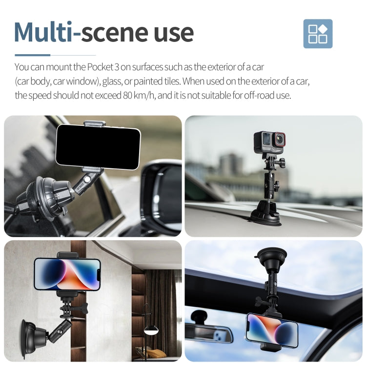 STARTRC Suction Cup Holder Bracket with Phone Clamp (Black) - free shipping - PMC TechLife - Order now!