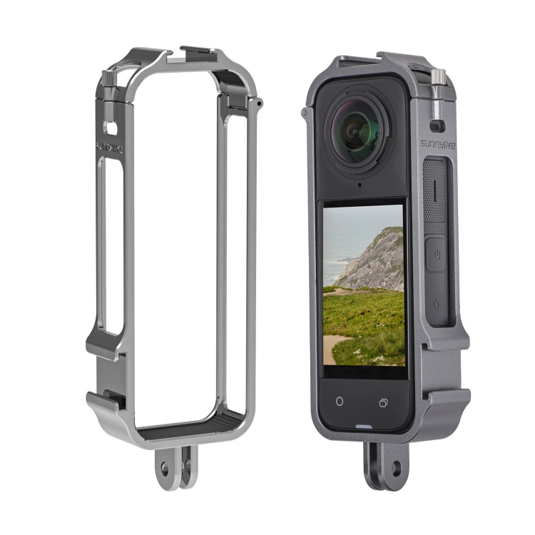 For Insta360 X4 Sunnylife Metal Protective Cage Rig with Cold Shoe Bases & Tripod Adapter (Titanium Color) - Mount & Holder by Sunnylife | Online Shopping South Africa | PMC Jewellery | Buy Now Pay Later Mobicred