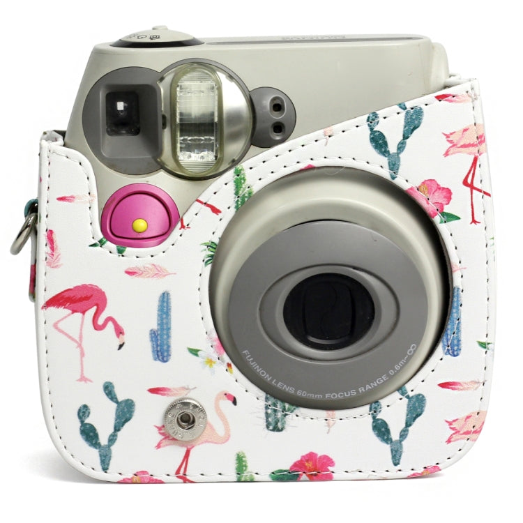 Flamingo Cactus Pattern PU Leather Protective Camera Case Bag For FUJIFILM Instax Mini 7S / 7C Camera - free shipping - PMC TechLife - Order now!
