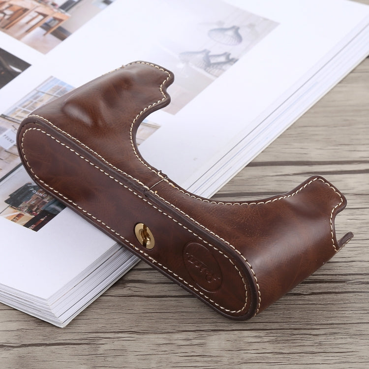 1/4 inch Thread PU Leather Camera Half Case Base for Leica M10 (Coffee) - free shipping - PMC TechLife - Order now!