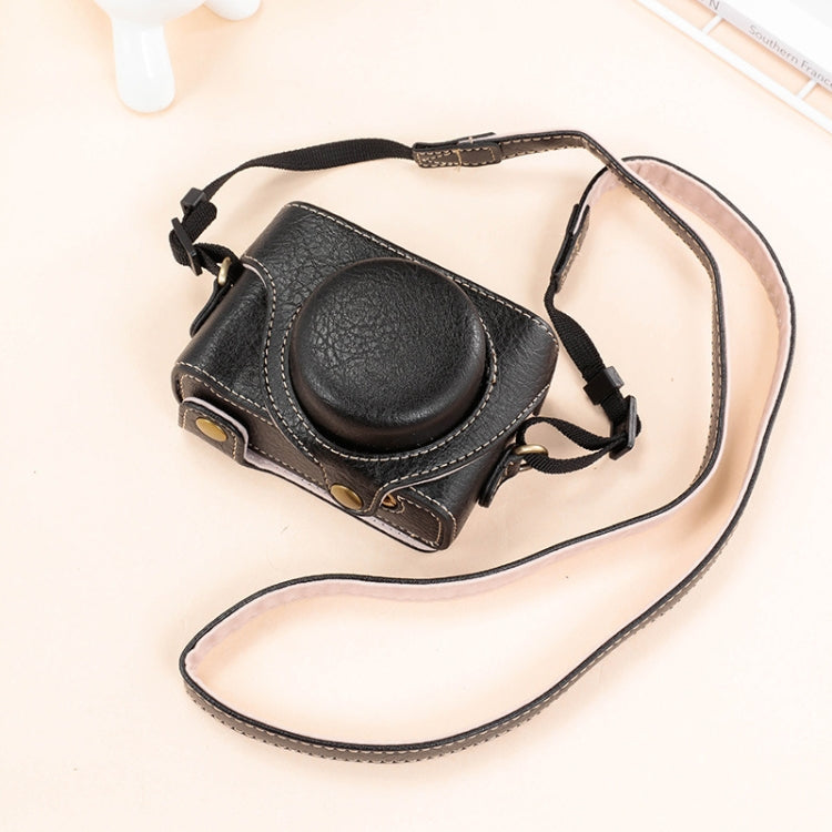 For Sony ZV-1F / ZV1M2 Full Body Camera PU Leather Case Bag with Strap (Black) - Leather Bag by PMC TechLife | Online Shopping South Africa | PMC TechLife | Buy Now Pay Later Mobicred