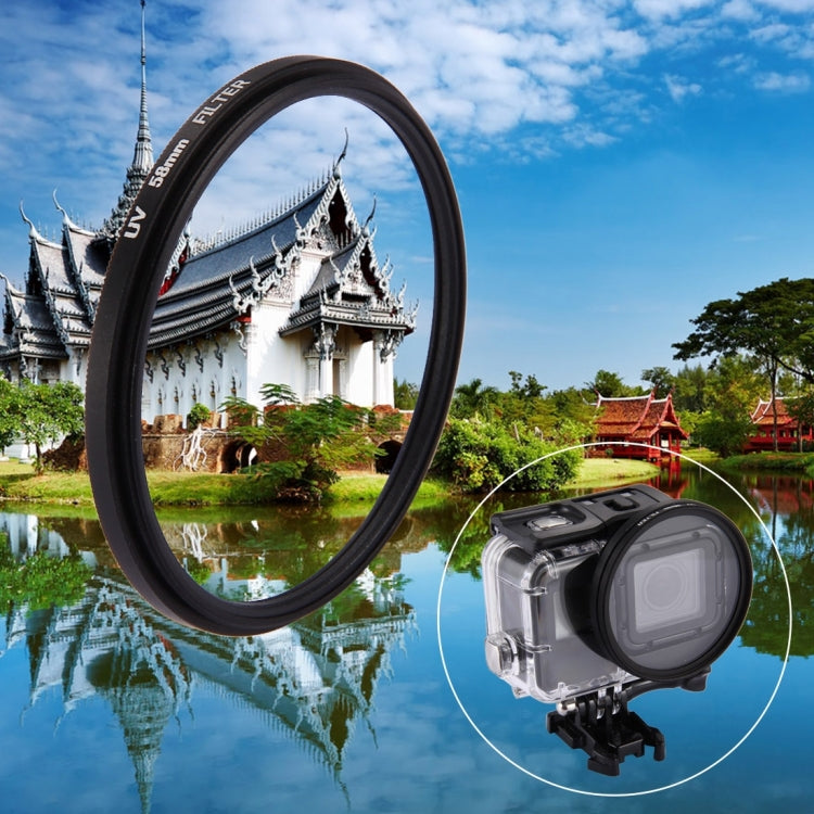 58mm 3 in 1 Round Circle UV Lens Filter with Cap for GoPro HERO7 Black/6 /5 - free shipping - PMC TechLife - Order now!