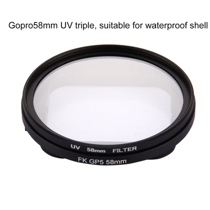 58mm 3 in 1 Round Circle UV Lens Filter with Cap for GoPro HERO7 Black/6 /5 - Lens Filter by JSR | Online Shopping South Africa | PMC Jewellery | Buy Now Pay Later Mobicred