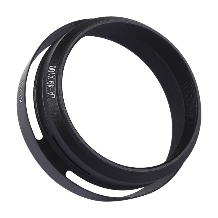 49mm Metal Vented Lens Hood for Fujifilm X100(Black) - Lens Hood by PMC Jewellery | Online Shopping South Africa | PMC Jewellery