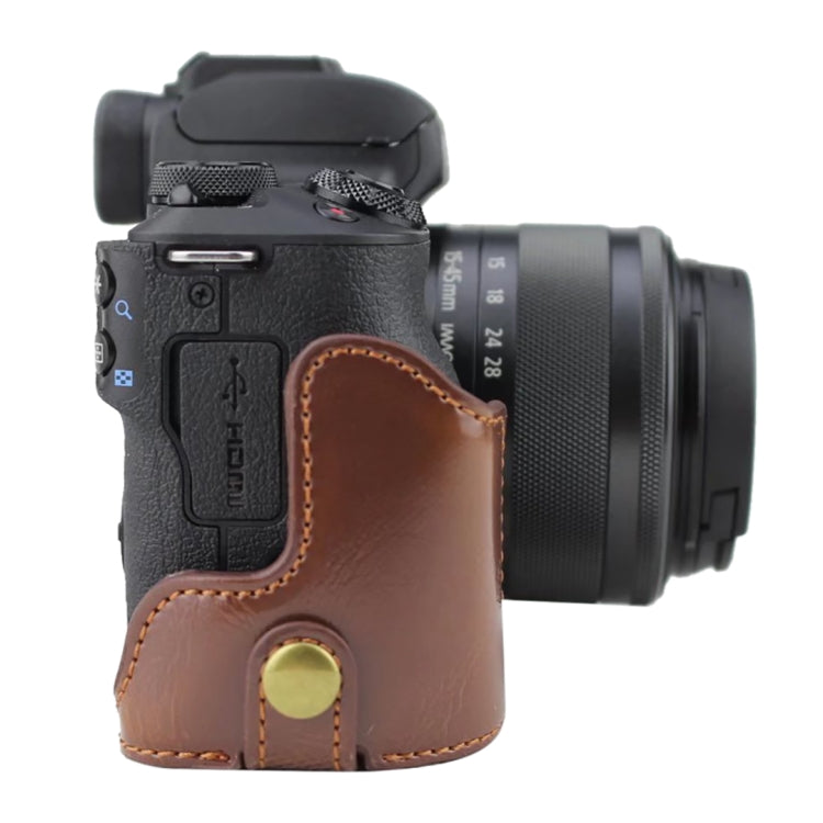1/4 inch Thread PU Leather Camera Half Case Base for Canon EOS M50 / M50 Mark II (Black) - Half Case by PMC TechLife | Online Shopping South Africa | PMC TechLife | Buy Now Pay Later Mobicred