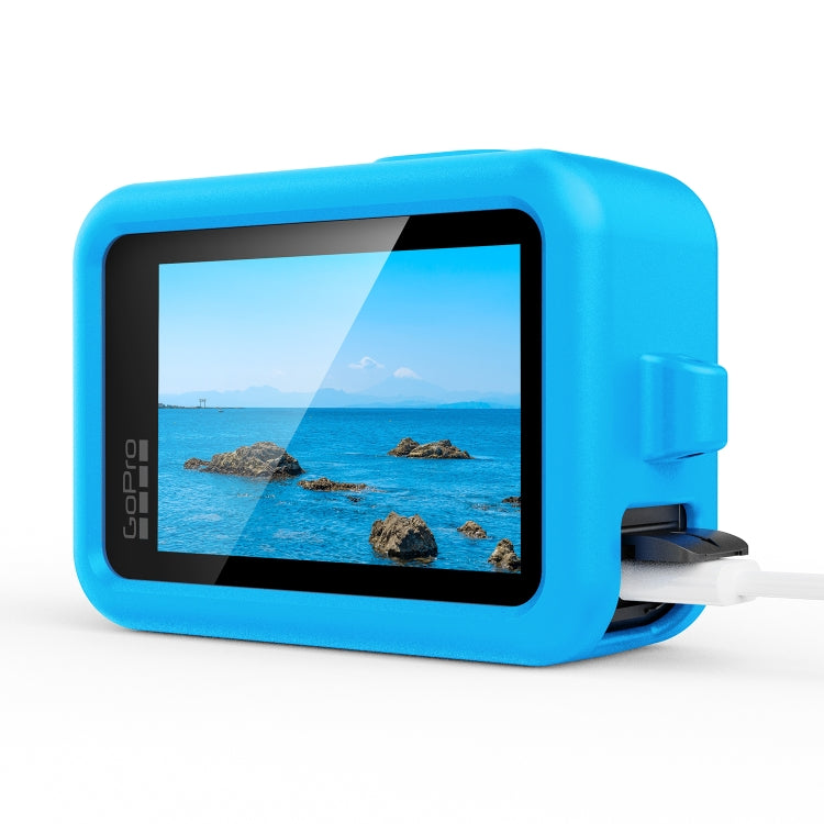 For GoPro HERO13 Black Silicone Protective Case Cover with Wrist Strap & Lens Cover (Blue) - free shipping - PMC TechLife - Order now!