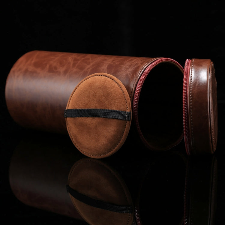Extra Large Lens Case Zippered PU Leather Pouch Box for DSLR Camera Lens, Size: 24.5*10.5*10.5cm(Coffee) - free shipping - PMC TechLife - Order now!