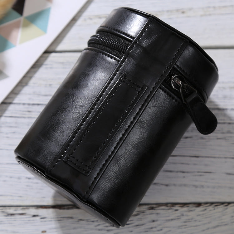 Medium Lens Case Zippered PU Leather Pouch Box for DSLR Camera Lens, Size: 13x9x9cm(Black) - free shipping - PMC TechLife - Order now!
