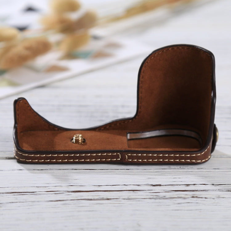 1/4 inch Thread PU Leather Camera Half Case Base for Sony ILCE-5100 / A5100(Coffee) - free shipping - PMC TechLife - Order now!