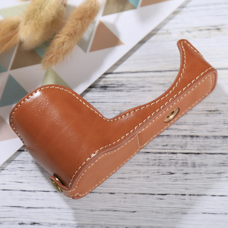 1/4 inch Thread PU Leather Camera Half Case Base for Sony ILCE-5100 / A5100(Brown) - free shipping - PMC TechLife - Order now!