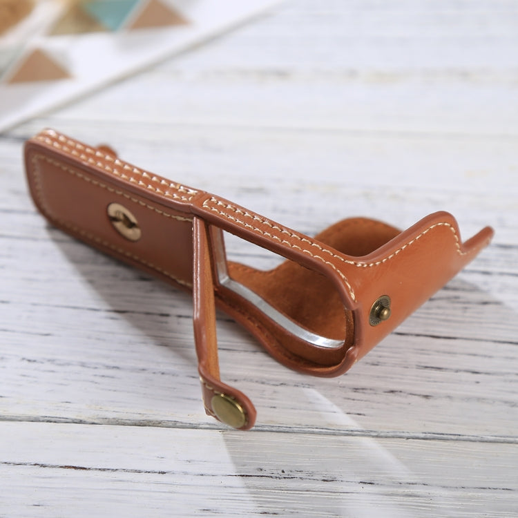 1/4 inch Thread PU Leather Camera Half Case Base for Sony ILCE-5100 / A5100(Brown) - free shipping - PMC TechLife - Order now!