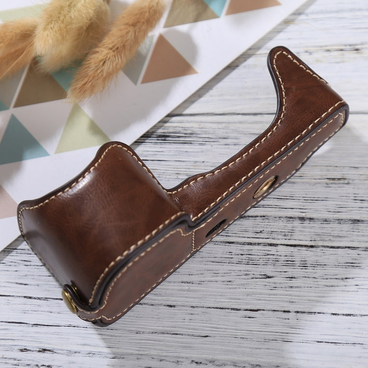 1/4 inch Thread PU Leather Camera Half Case Base for Sony ILCE-6000 / A6000(Coffee) - free shipping - PMC TechLife - Order now!
