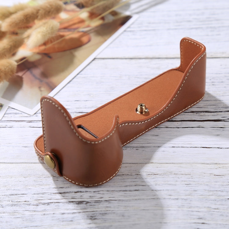 1/4 inch Thread PU Leather Camera Half Case Base for Sony A7S2 / A7R2 / A7K2 / A7 II(Brown) - free shipping - PMC TechLife - Order now!