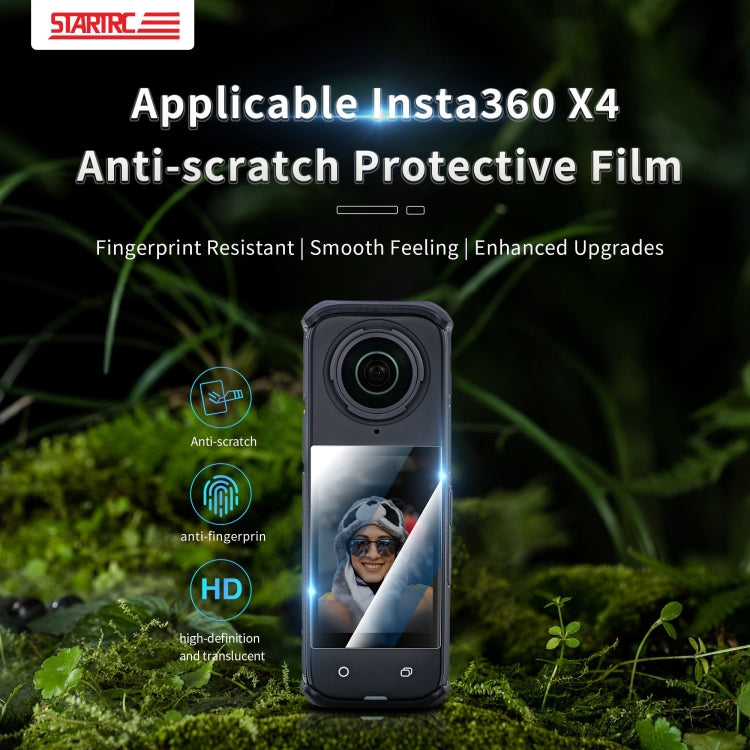 For Insta360 X5 / X4 STARTRC 2pcs HD Tempered Glass Film (Black) - free shipping - PMC TechLife - Order now!