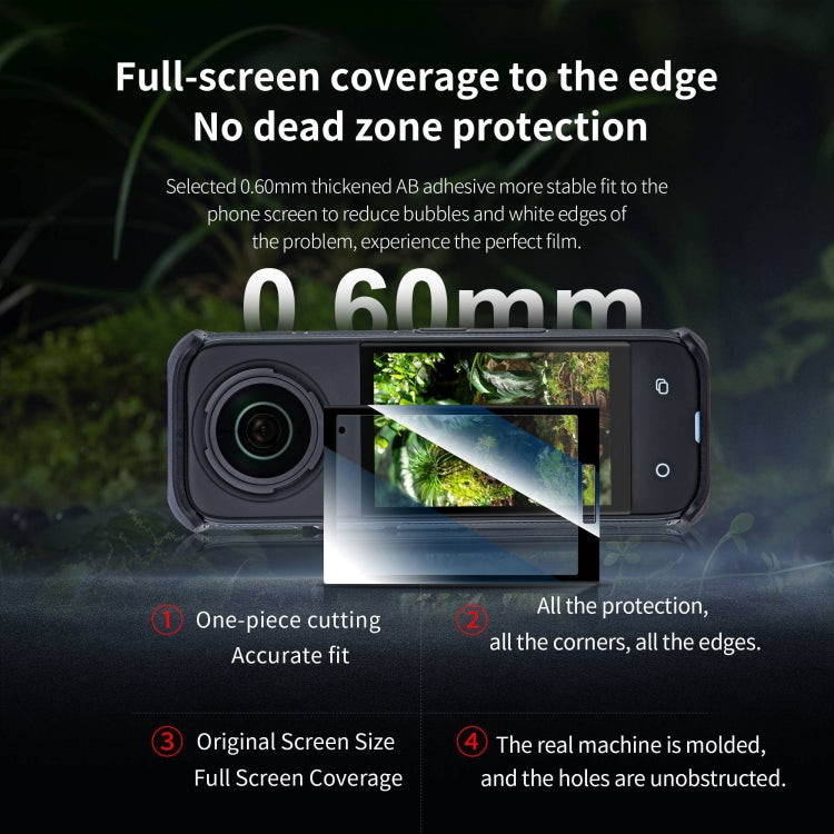 For Insta360 X5 / X4 STARTRC 2pcs HD Tempered Glass Film (Black) - free shipping - PMC TechLife - Order now!