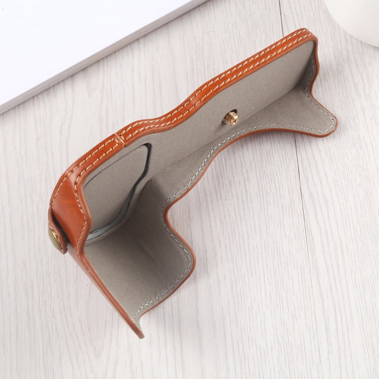 1/4 inch Thread PU Leather Camera Half Case Base for Canon EOS R (Brown) - free shipping - PMC TechLife - Order now!