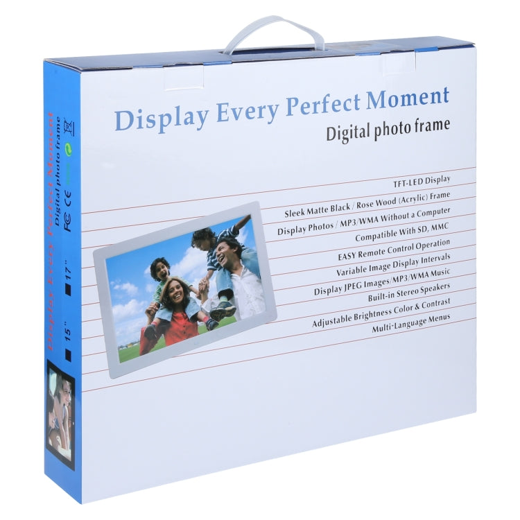 15.4 inch LED Digital Photo Frame with Remote Control, MP3 / MP4 / Movie Player, Support USB / SD Card Input, Built in Stereo Speaker (Black) - 11-15 inch by PMC TechLife | Online Shopping South Africa | PMC TechLife | Buy Now Pay Later Mobicred