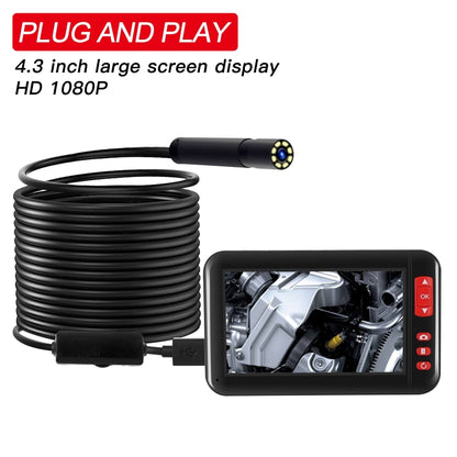 P20 4.3 Inch Screen Display HD1080P Inspection Endoscope with 8 LEDs, Length: 5m, Lens Diameter: 8mm, Mild Line -  by PMC Jewellery | Online Shopping South Africa | PMC Jewellery | Buy Now Pay Later Mobicred