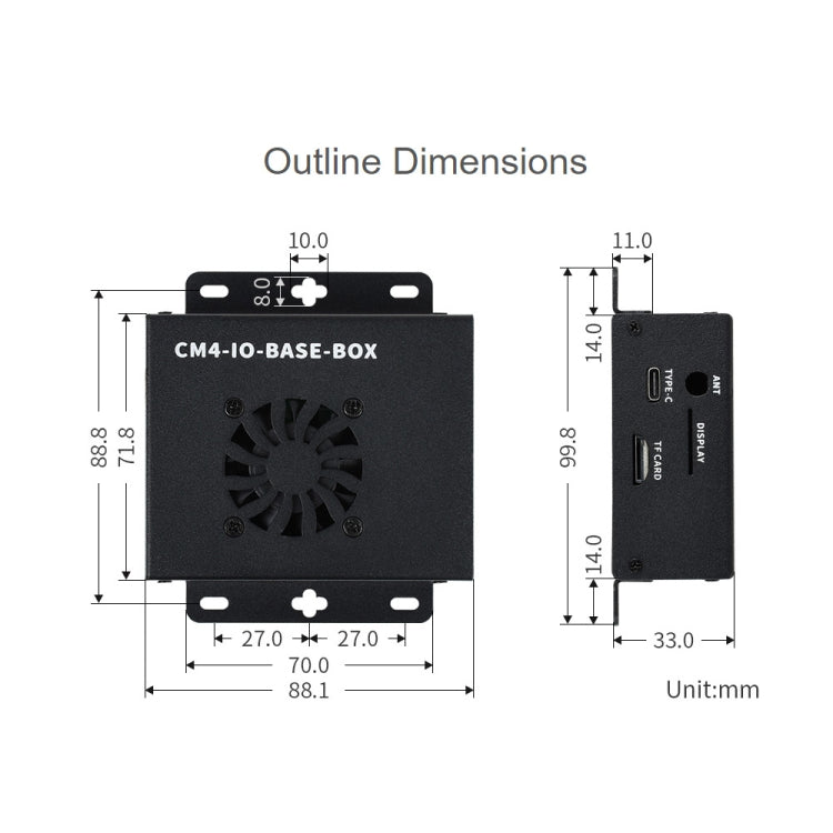 Waveshare Mini IO Board Full Ver Mini-Computer Base Box with Metal Case & Cooling Fan for Raspberry Pi CM4(EU Plug) - free shipping - PMC Jewellery - Order now!