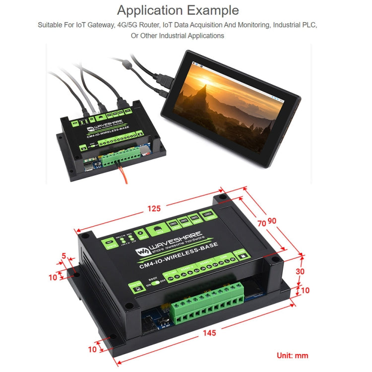 Waveshare Industrial IoT Wireless Expansion Module for Raspberry Pi CM4(EU Plug) - free shipping - PMC Jewellery - Order now!