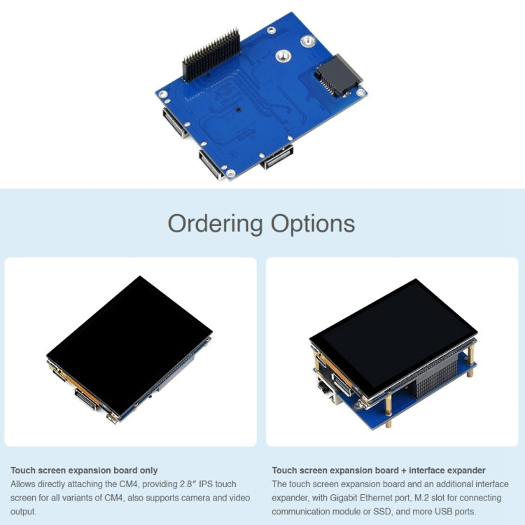 Waveshare 2.8 inch Touch Screen Expansion Fully Laminated Display For Raspberry Pi CM4 - free shipping - PMC TechLife - Order now!