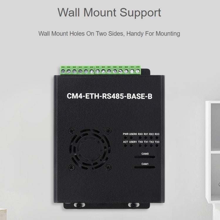 Waveshare Dual ETH Mini-Computer for Raspberry Pi CM4, Gigabit Ethernet, 4CH Isolated RS485(US Plug) - free shipping - PMC Jewellery - Order now!