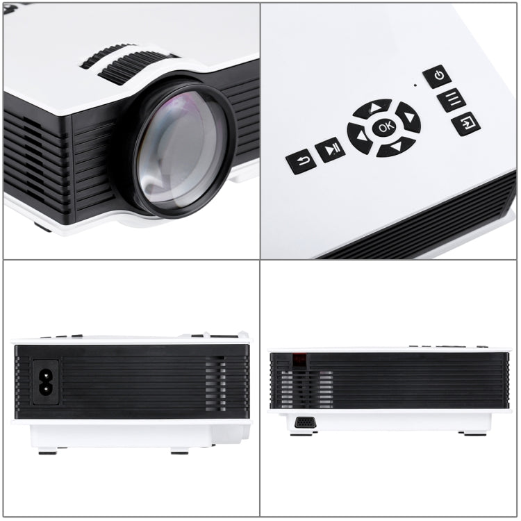 UC68 1200 Lumens HD 800 x 480 Digital LED Projector with Remote Control, Support USB / SD / VGA / HDMI(White) - LED Projector by PMC Jewellery | Online Shopping South Africa | PMC Jewellery | Buy Now Pay Later Mobicred