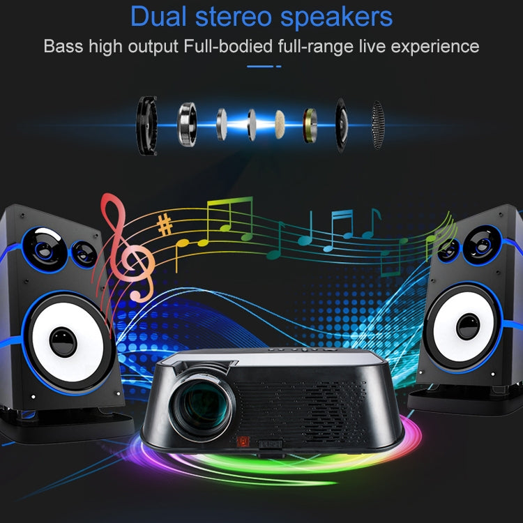 VS626 Android 3500ANSI Lumens 1080*720 Resolution LED+LCD Technology Smart Projector, Support AV / HDMI / SD Card / USB / VGA (Black) - free shipping - PMC TechLife - Order now!