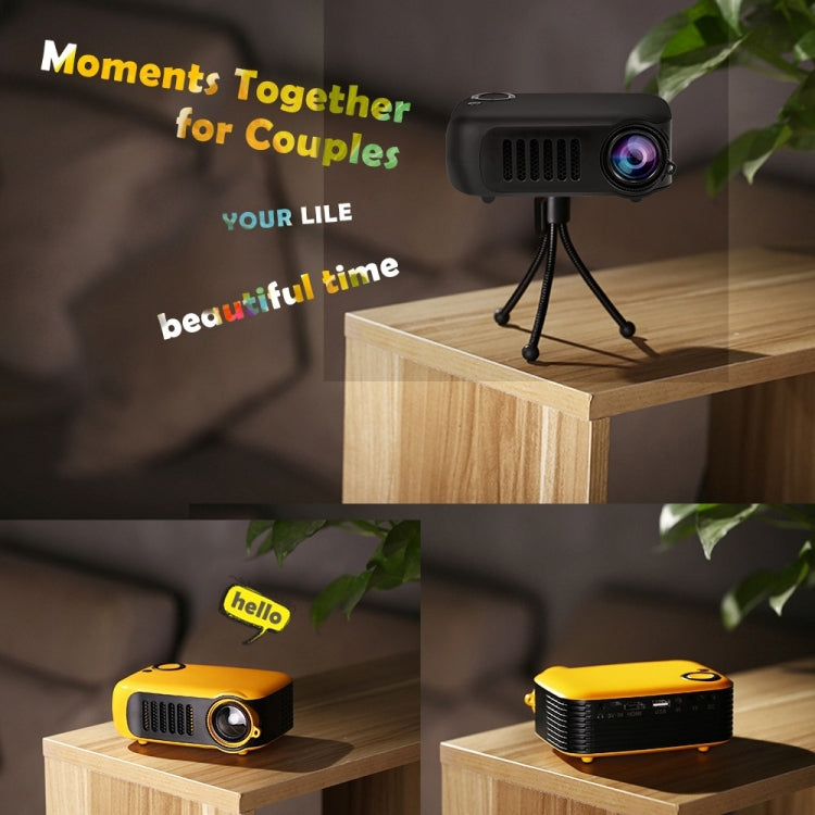 A2000 Portable Projector 800 Lumen LCD Home Theater Video Projector, Support 1080P, UK Plug (Yellow) - LED Projector by PMC TechLife | Online Shopping South Africa | PMC TechLife | Buy Now Pay Later Mobicred