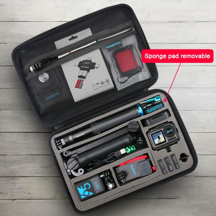 RUIGPRO Shockproof Waterproof Portable Case Box for DJI Osmo Action, Size: 33.5cm x 22.7cm x 6.3cm(Black) - Case & Bags by RUIGPRO | Online Shopping South Africa | PMC TechLife | Buy Now Pay Later Mobicred