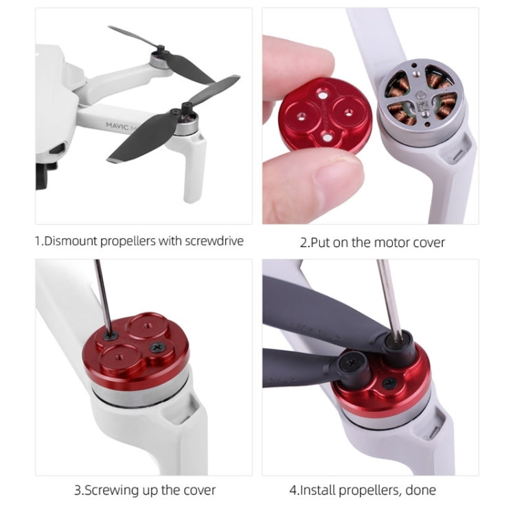 4 PCS Sunnylife Motor Metal Protection Cover for DJI Mini 2 (Black) - Other by Sunnylife | Online Shopping South Africa | PMC TechLife | Buy Now Pay Later Mobicred