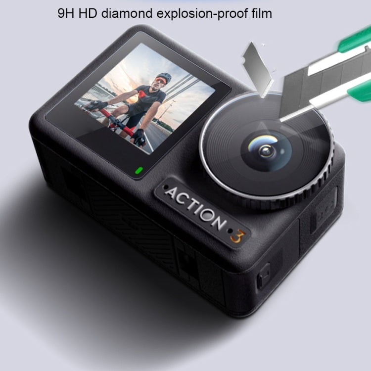 For DJI Osmo Action 3 3-in-1 Lens Front and Back Screen Diamond Explosion-proof Film - Protective Film & Stickers by PMC TechLife | Online Shopping South Africa | PMC TechLife | Buy Now Pay Later Mobicred
